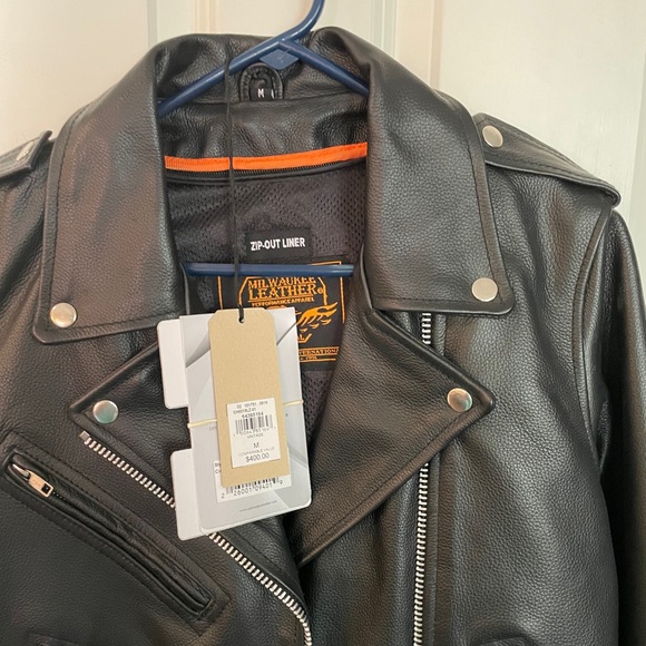 Womens Medium Leather Jacket - Picture 3 of 4